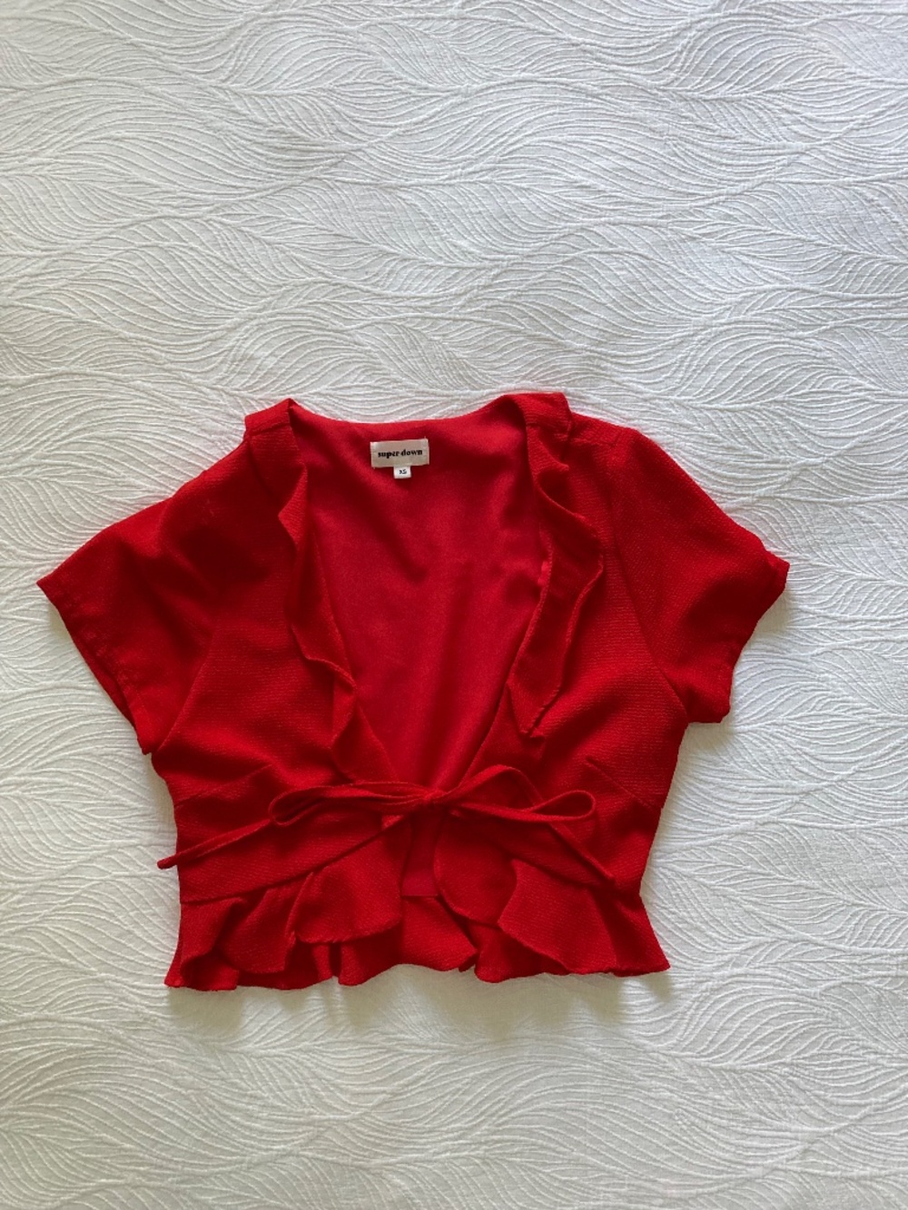 Super Down ruffle crop top